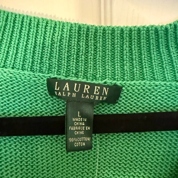 Ralph Lauren Teal V-Neck Women's Sweater - Picture 2 of 3